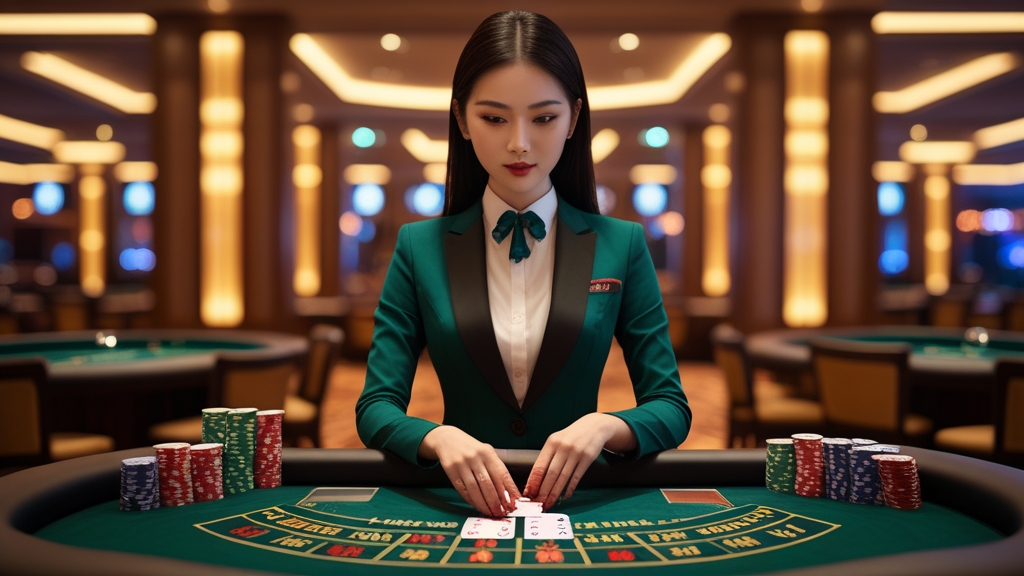 Sòng bài KKWIN dealer xinh đẹp baccarat